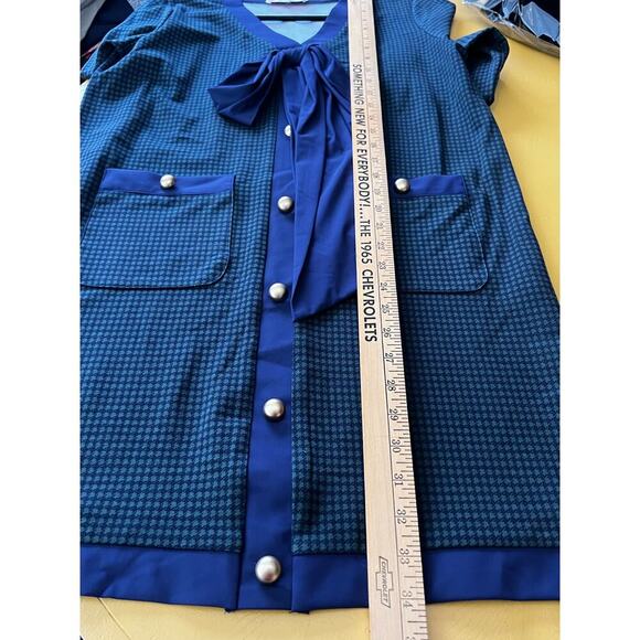 ☀️Jude Connally Green Blue Tie Neck Shift Dress Size Small Made in USA NWOT - Picture 6 of 8